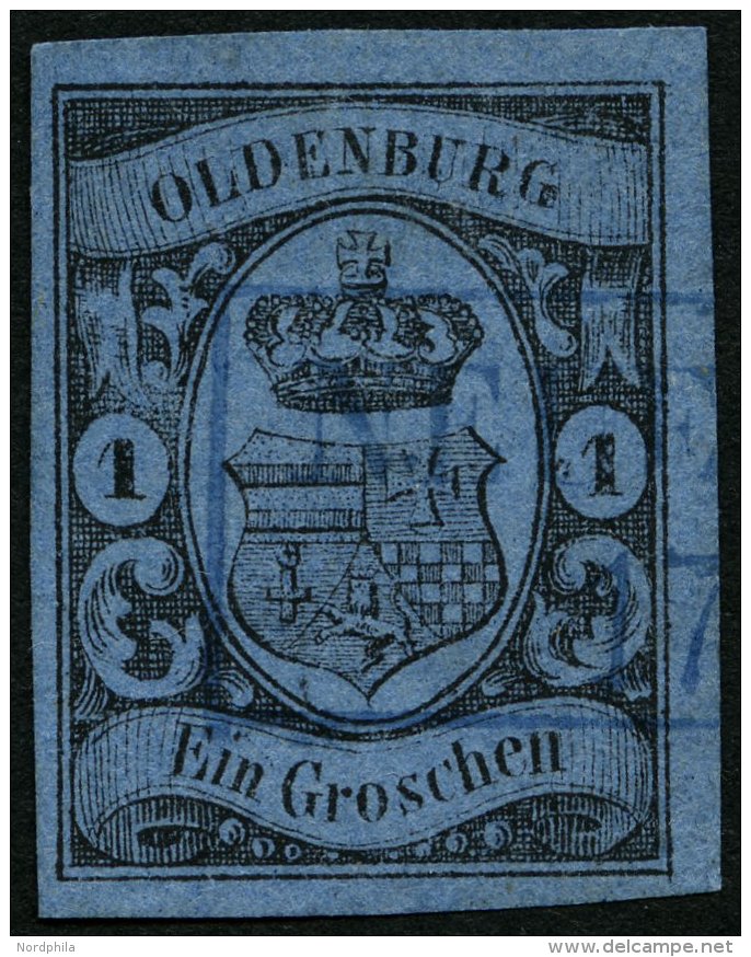 OLDENBURG 6a O, NEUE(NBURG), Blauer R2 Auf 1 Gr. Hellblau, Pracht - Oldenburg