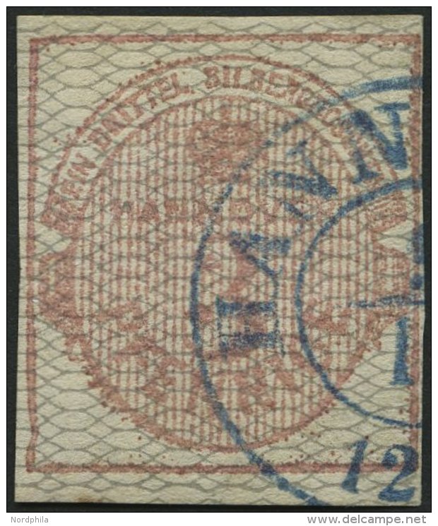 HANNOVER 8b O, 1856, 3 Pf. Karmin, Grau Genetzt, Rechts Etwas Schmal, Sonst Voll-breitrandig, Pracht, Gepr. W. Engel, Mi - Hannover