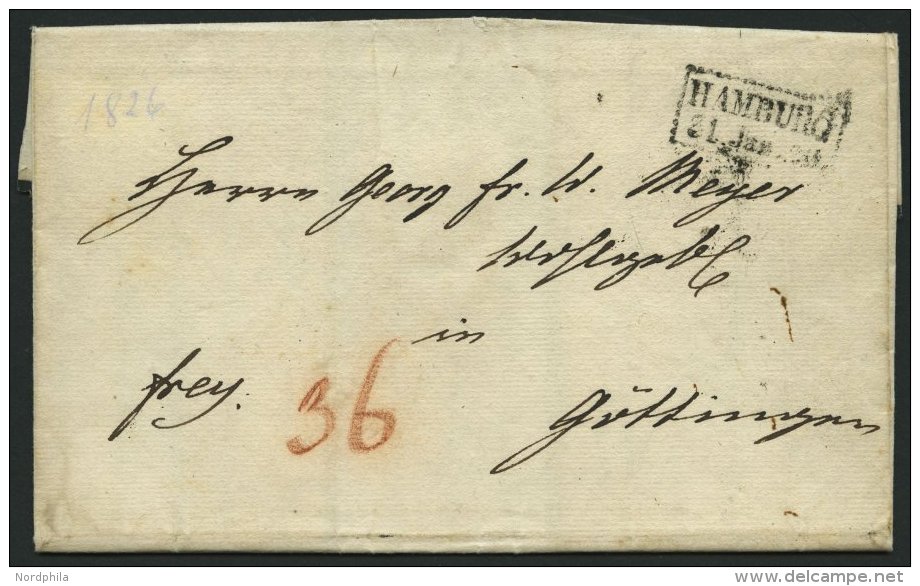 HAMBURG VORPHILA 1826, HAMBURG, R2 Auf Trauerbrief Nach G&ouml;ttingen, Pracht - Vorphilatelie