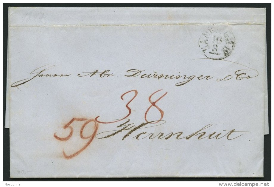 HAMBURG-VORPHILA 1847, HAMBURG, K1 Auf Brief Nach Herrenhut, Hohes Porto! (Tax-Vermerk 38 Und 59), Pracht - Vorphilatelie