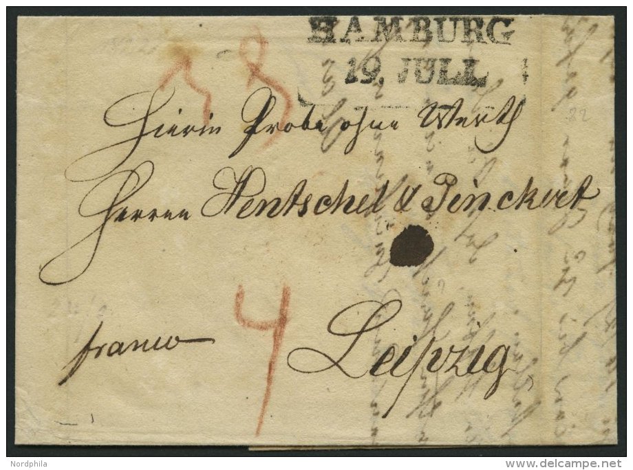 HAMBURG-VORPHILA 1822, HAMBURG, L2 Auf Brief Nach Leipzig, Pracht - Vorphilatelie