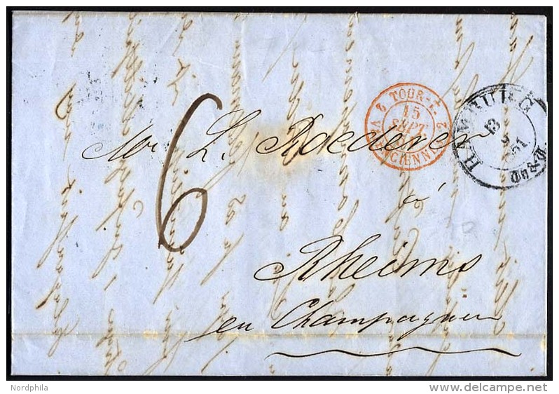 HAMBURG - THURN UND TAXISCHES O.P.A. 1851, HAMBURG Th.&amp; T., K3 Auf Forwarded-Letter Von Helsingborg &uuml;ber Hambur - Vorphilatelie