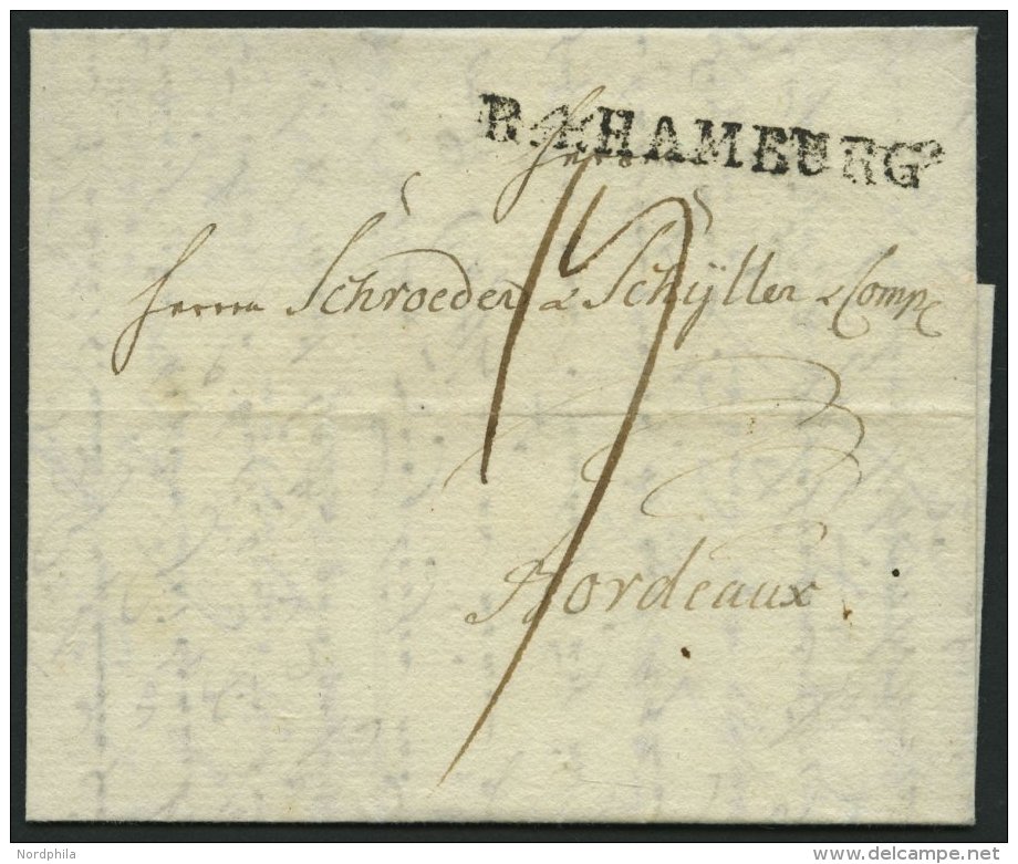 HAMBURG VORPHILA 1803, R.4. HAMBURG, L1 Auf Forwarded-Letter Von Breslau Nach Bordeaux, Absender: J.G. Starck, Pracht - Sonstige & Ohne Zuordnung