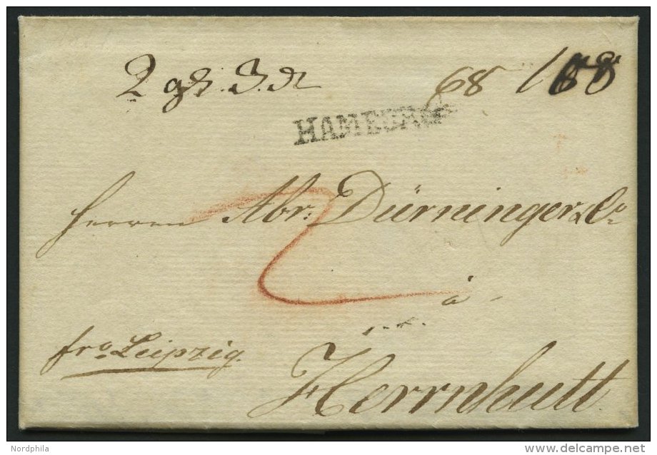 HAMBURG VORPHILA 1801, HAMBURG, L1 Auf Begleitbrief Nach Herrnhut, Handschriftlich Frc Leipzig, Pracht, Signiert - Otros & Sin Clasificación