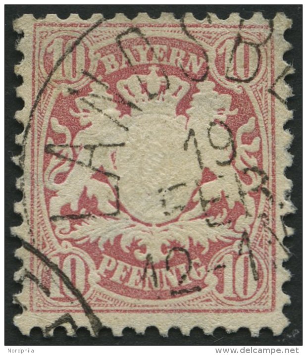 BAYERN 39a O, 1876, 10 Pf. Hellilarosa, Pracht, Mi. 140.- - Otros & Sin Clasificación