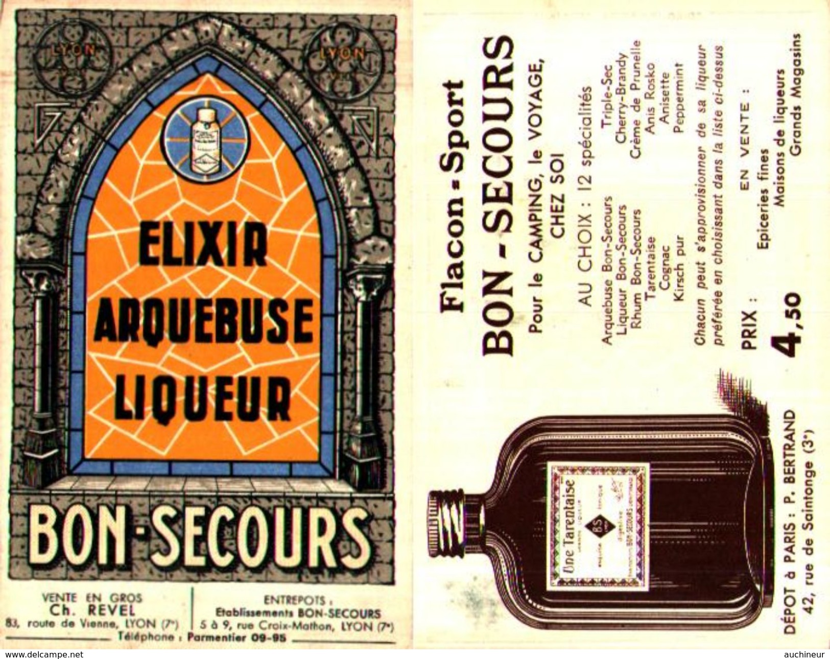 Publicité Elixir Arquebuse Liqueur Bon-secours - Pubblicitari