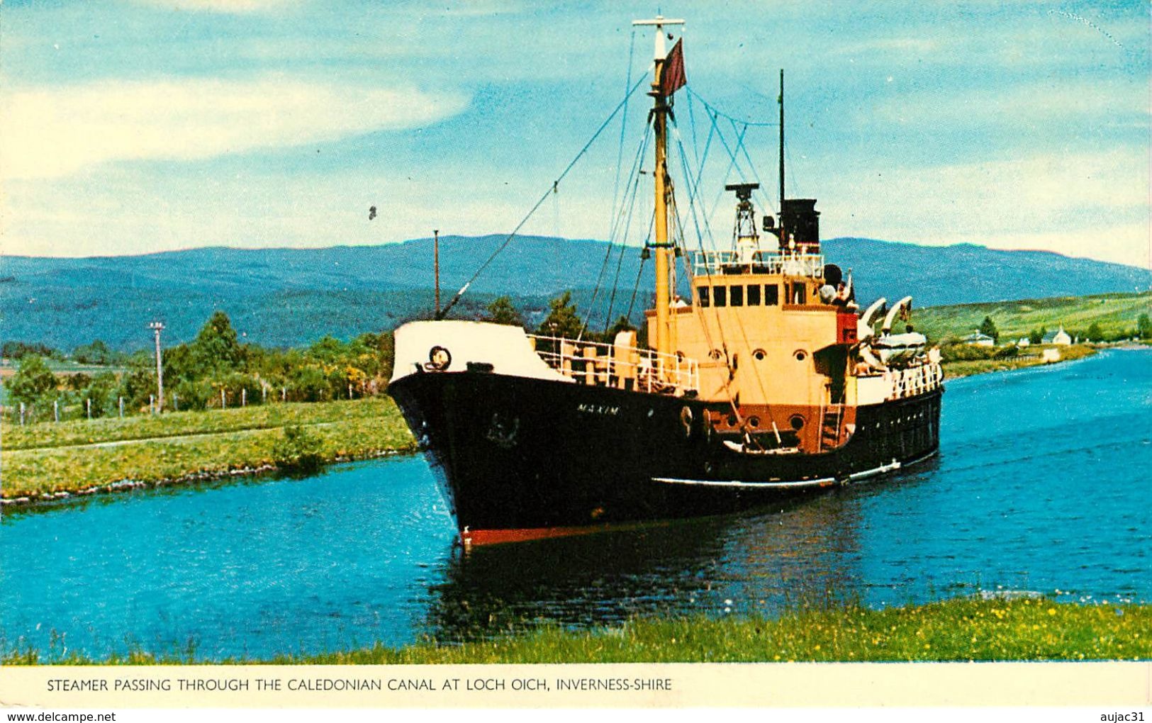 Royaume-Uni - Ecosse - Inverness-Shire - Bateaux - Steamer Passing Through The Caledonian Canal At Loch Oich - Bon état - Inverness-shire