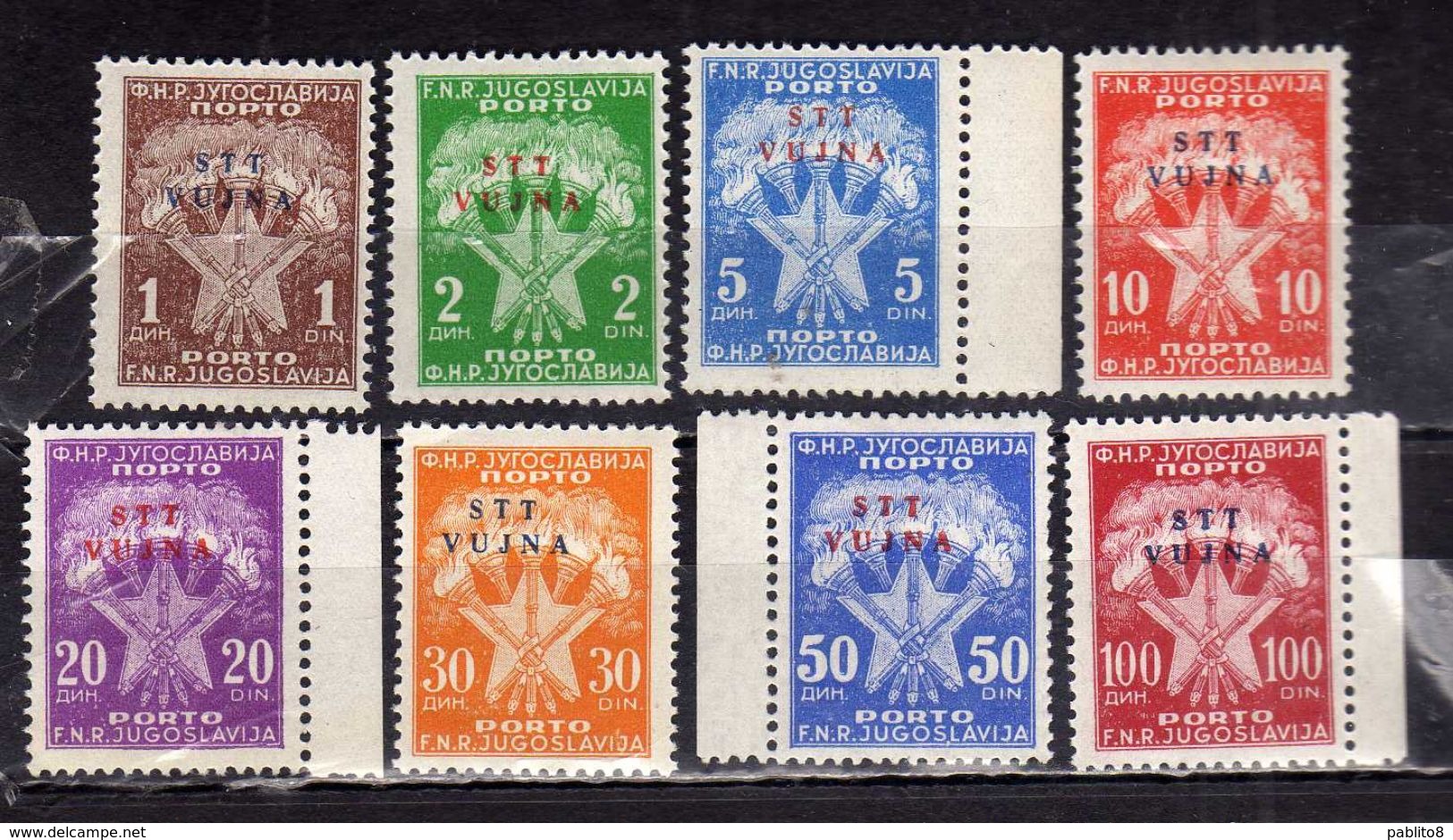 TRIESTE B 1952 SOPRASTAMPATI JUGOSLAVIA YUGOSLAVIA SEGNATASSE TAXES TASSE POSTAGE DUE SERIE COMPLETA COMPLETE SET MNH - Postage Due