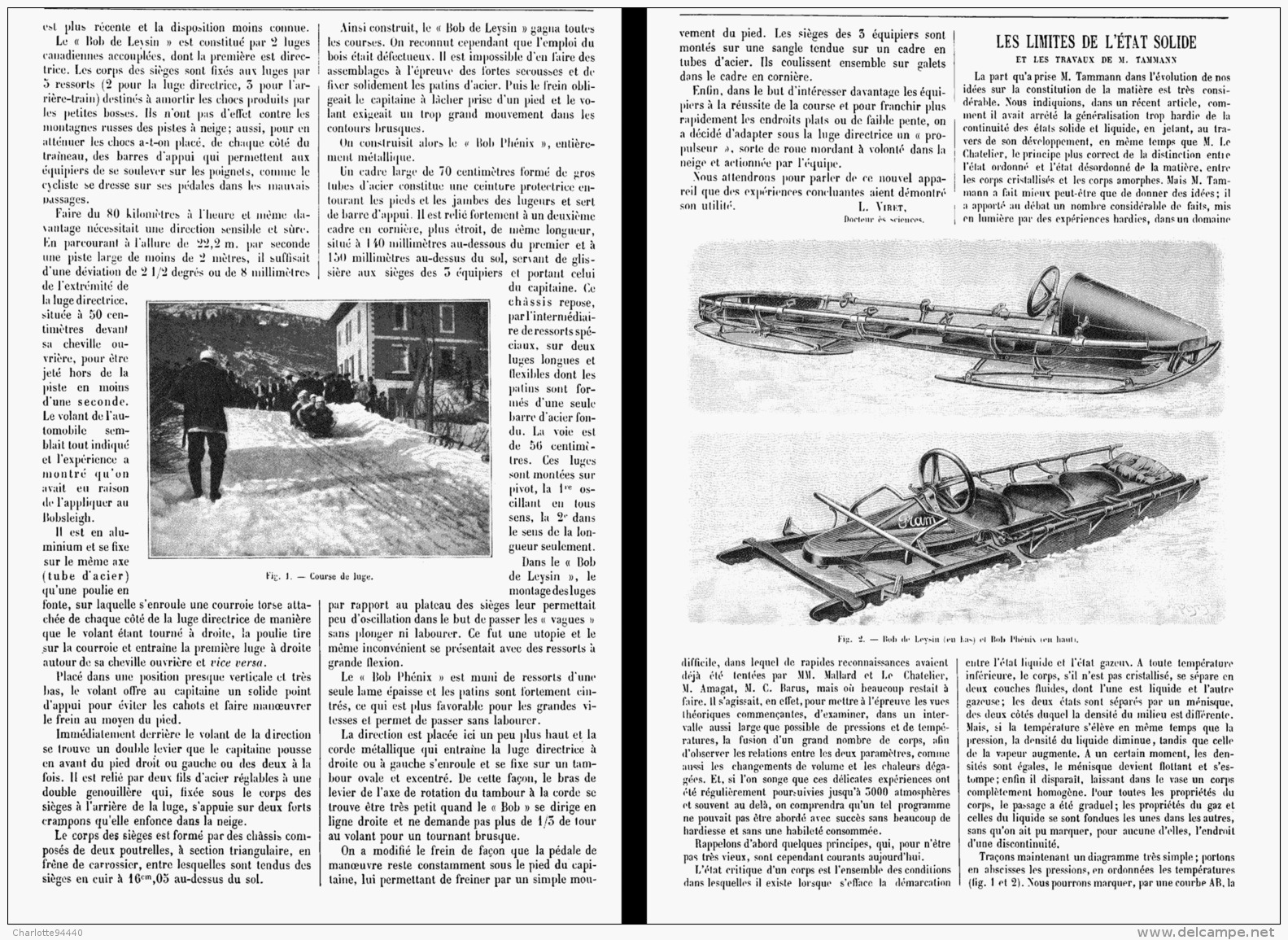 LES SPORTS De La LUGE Et BOBSLEIGHS     1905 - Sports D'hiver