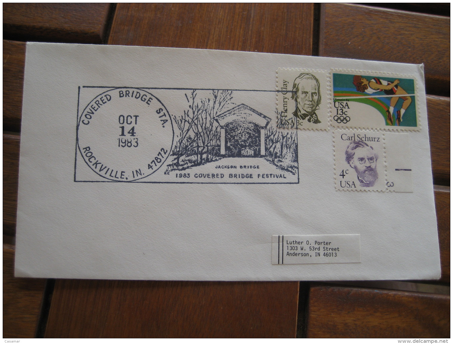 COVERED JACKSON Bridge Pont ROCKVILLE 1983 Cancel Cover USA - Bridges