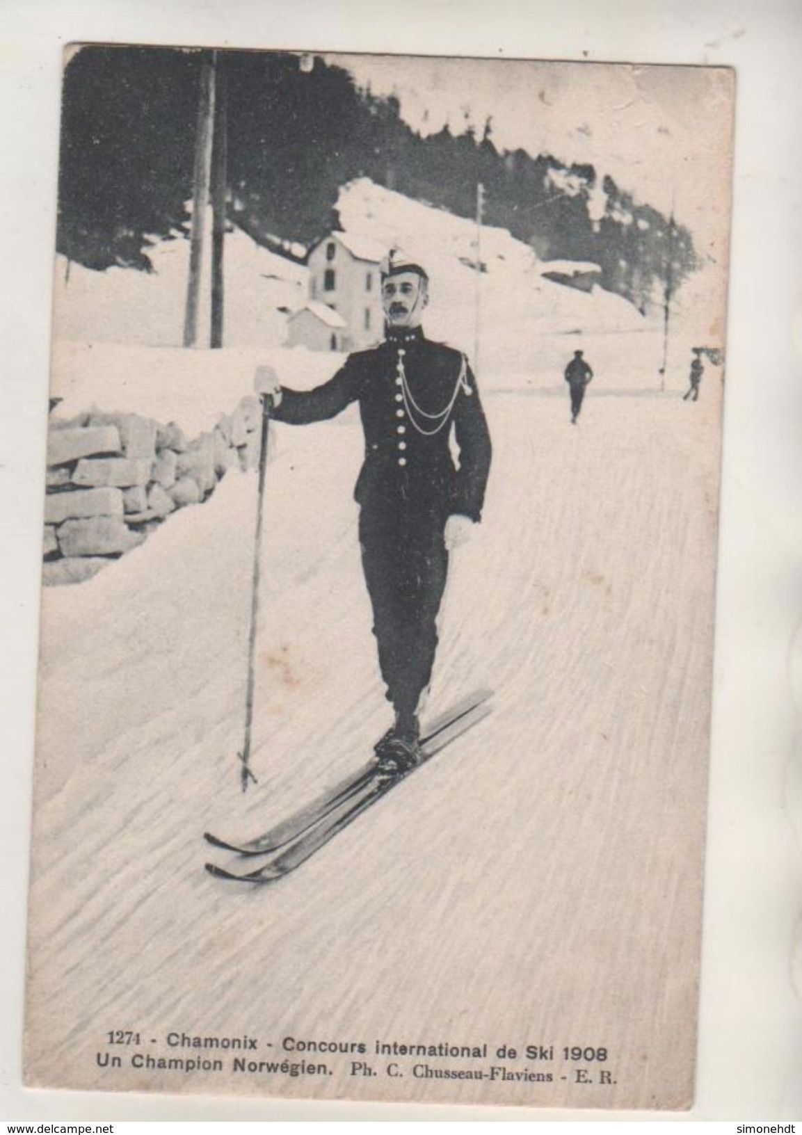 CHAMONIX - Concours International De Ski En 1908 - Un Champion Norvégien - Winter Sports