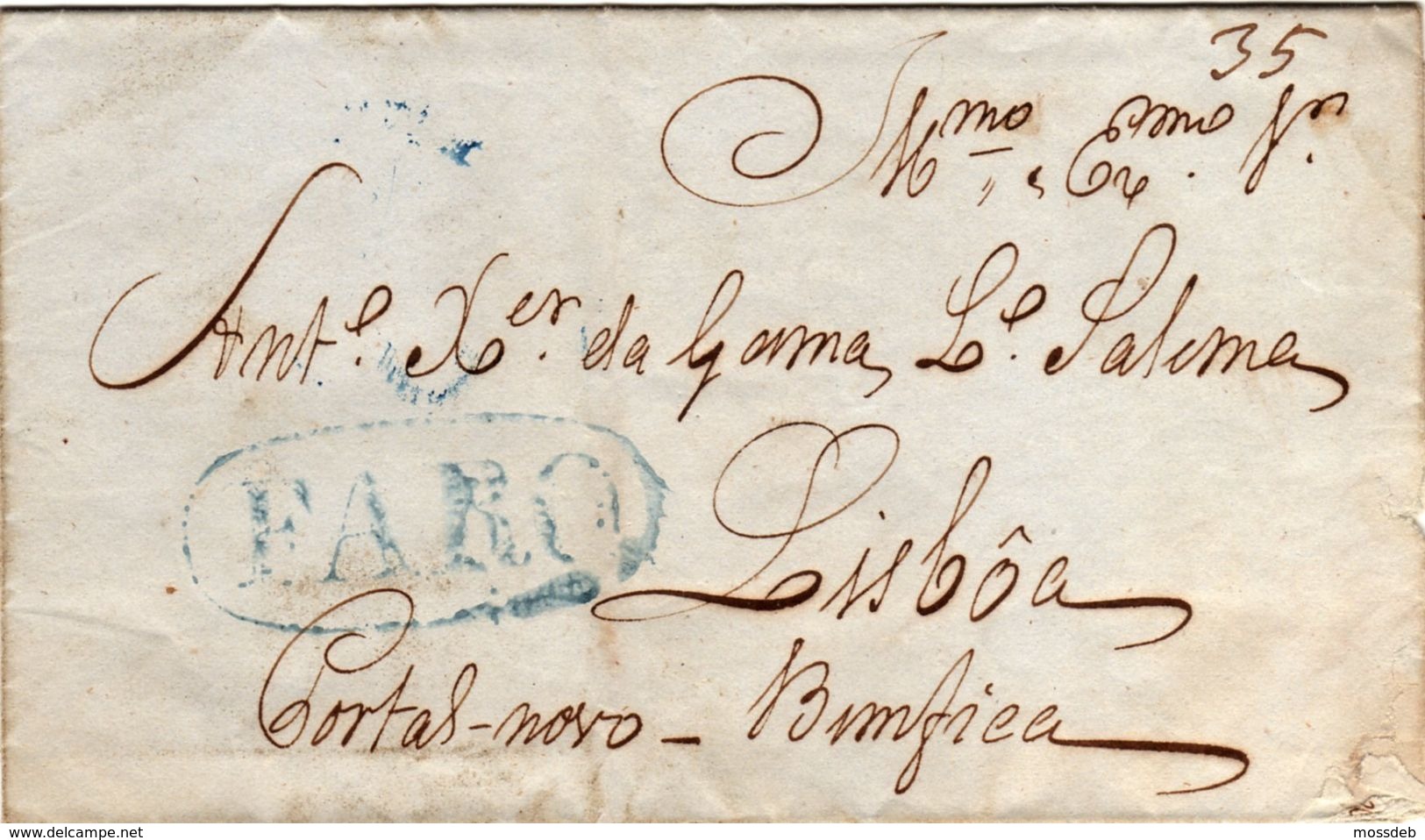 PORTUGAL 1840 PRÉ-FILATÉLICA FARO FAR3 - ...-1853 Préphilatélie