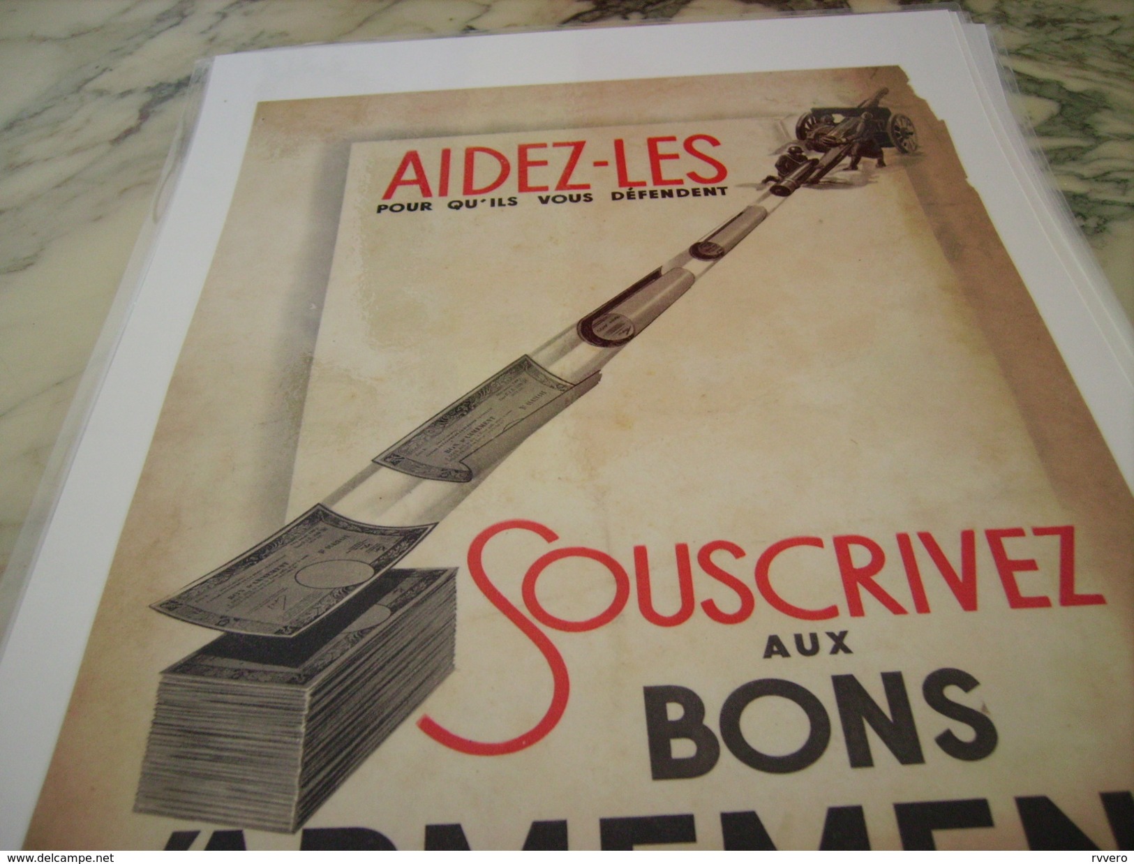 ANCIENNE PUBLICITE BON D ARMEMENT POUR LA DEFENCE 1940 - 1939-45