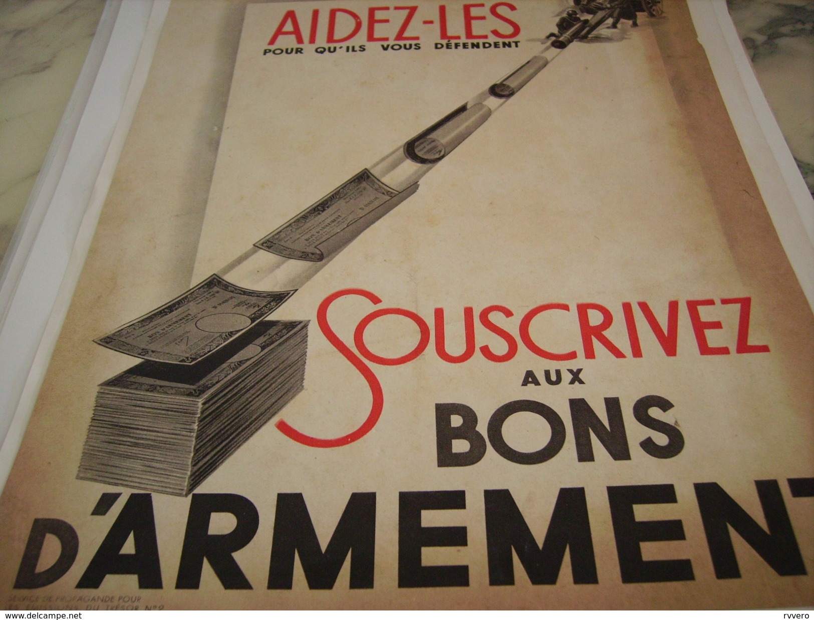 ANCIENNE PUBLICITE BON D ARMEMENT POUR LA DEFENCE 1940 - 1939-45