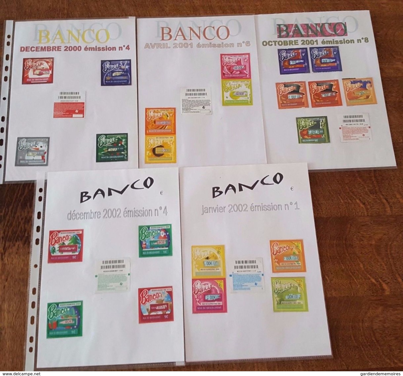 Banco De 2000 à 2003, émission N°4 à 9 Et 1, 2, 4 + 2 - 52 Tickets De Loterie - Lottery Tickets