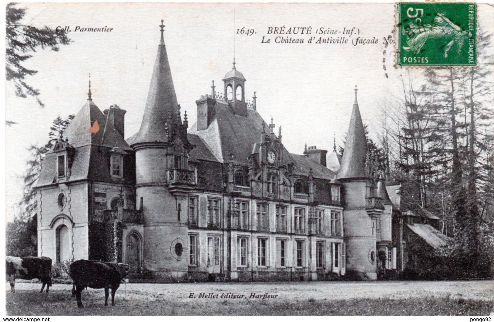 Cpa, BREAUTE, Le Château D'antiville, Les Vaches Paissent Dans Le Parc .. (45.23) - Autres & Non Classés