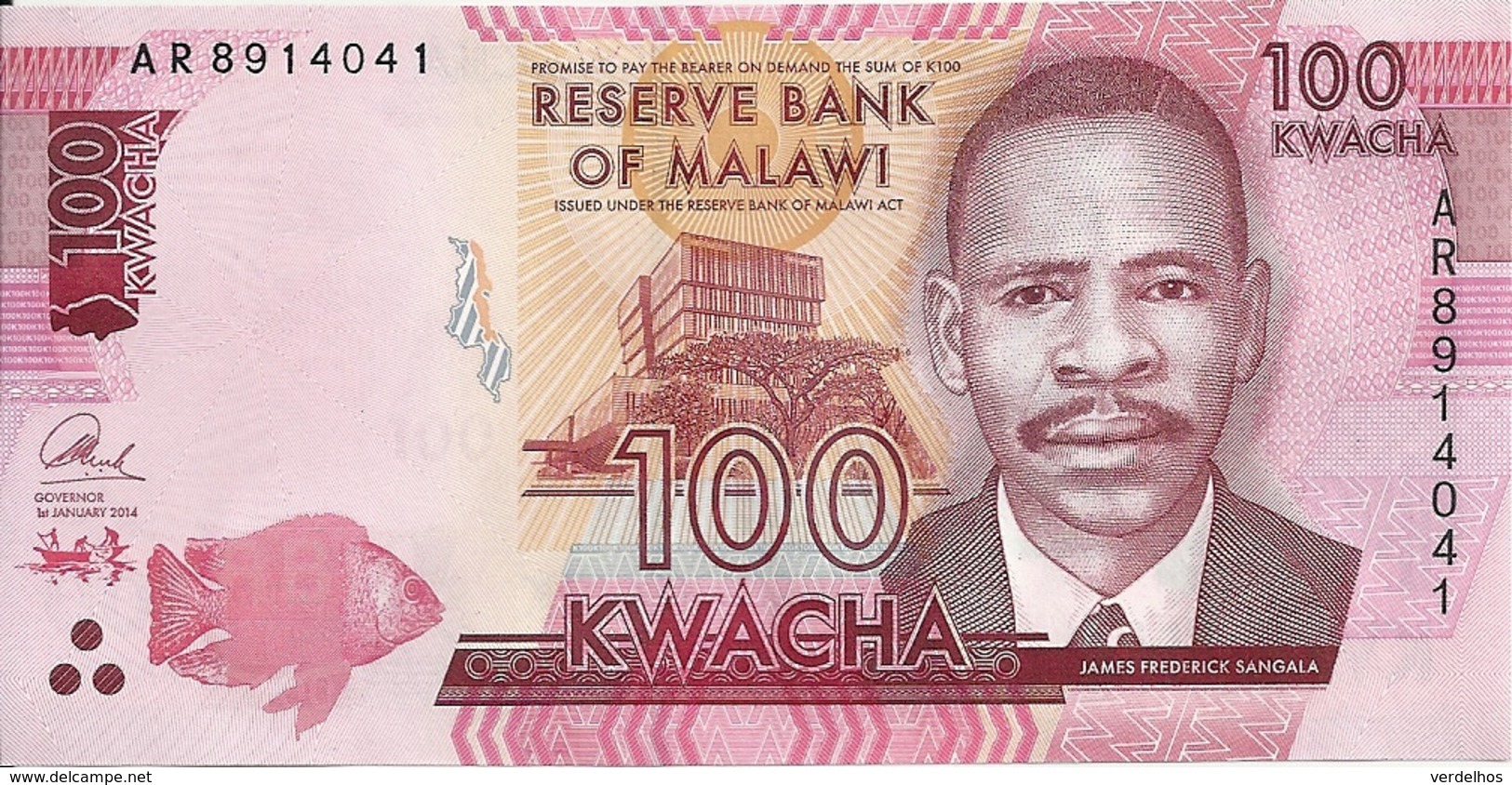 MALAWI 100 KWACHA 2014 UNC P 65 - Malawi