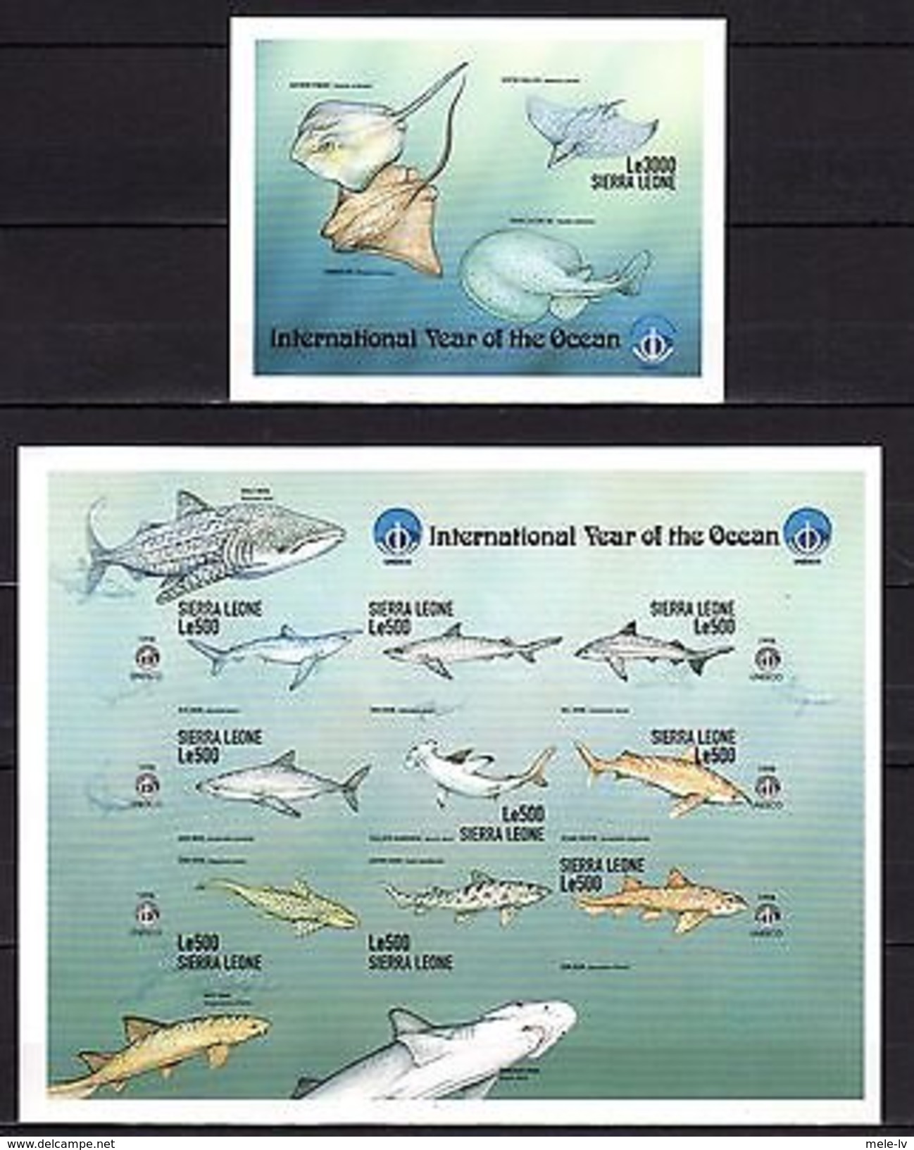 Sierra Leone 1999 Marine Life MNH P.1 IMPERF. (TWO SCANS!!) -(z-2) - Marine Life