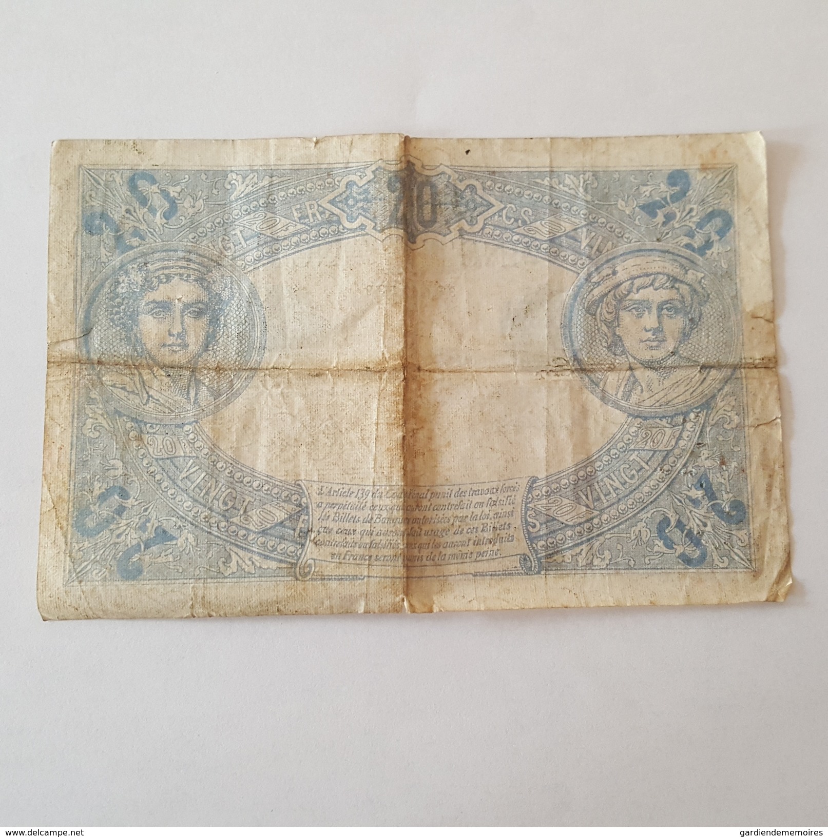 Billet 20 Francs Bleu - 11 Avril 1912 - S. 1587 N°139 - Encore Craquant - 20 F 1905-1913 ''Bleu''