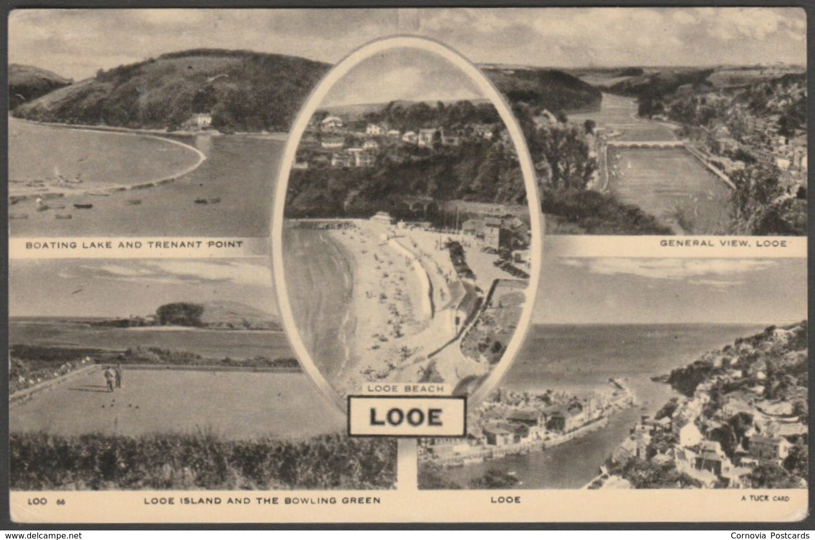 Multiview - Looe, Cornwall, 1954 - Tuck's Postcard - Other & Unclassified