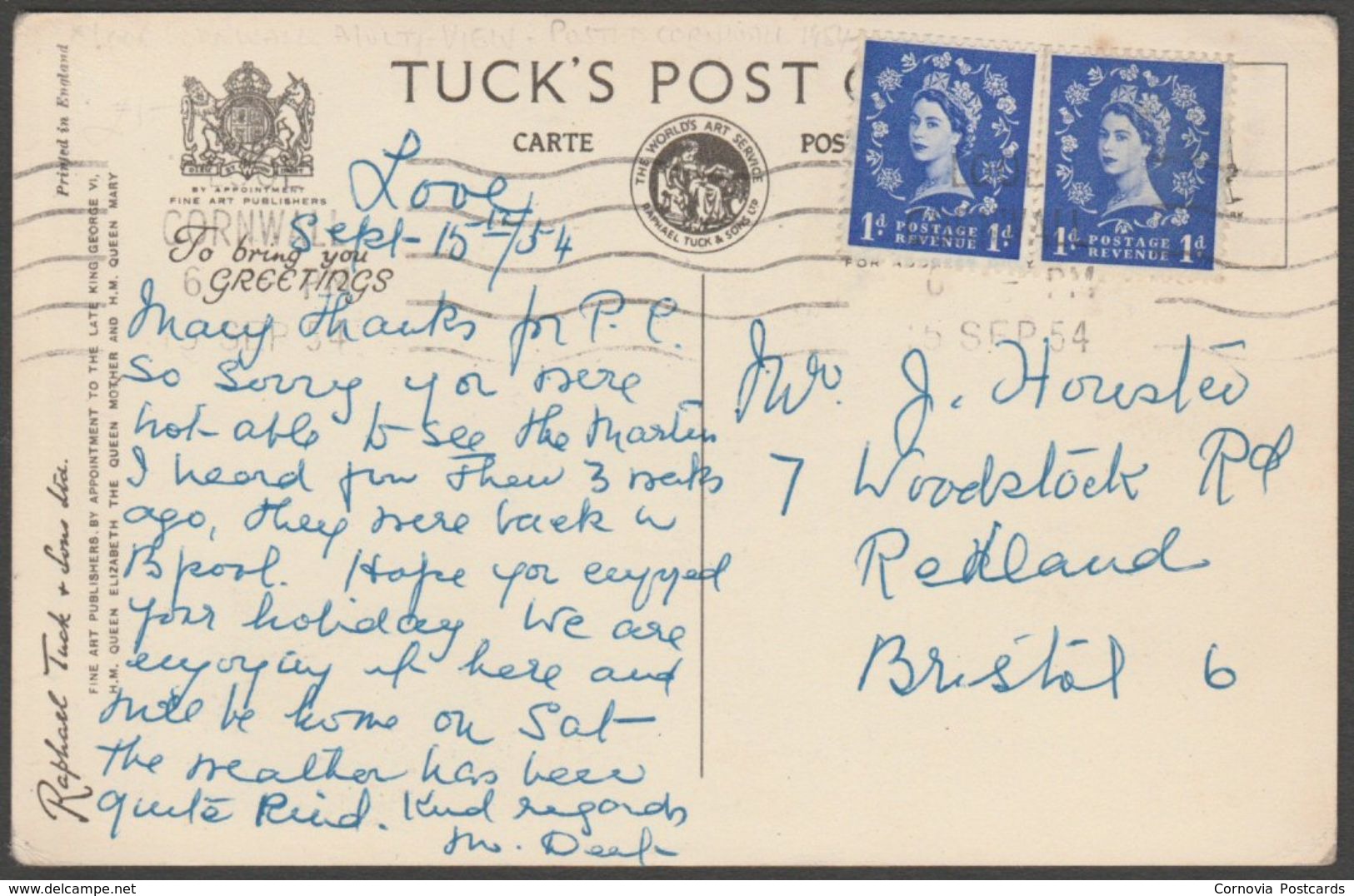 Multiview - Looe, Cornwall, 1954 - Tuck's Postcard - Other & Unclassified