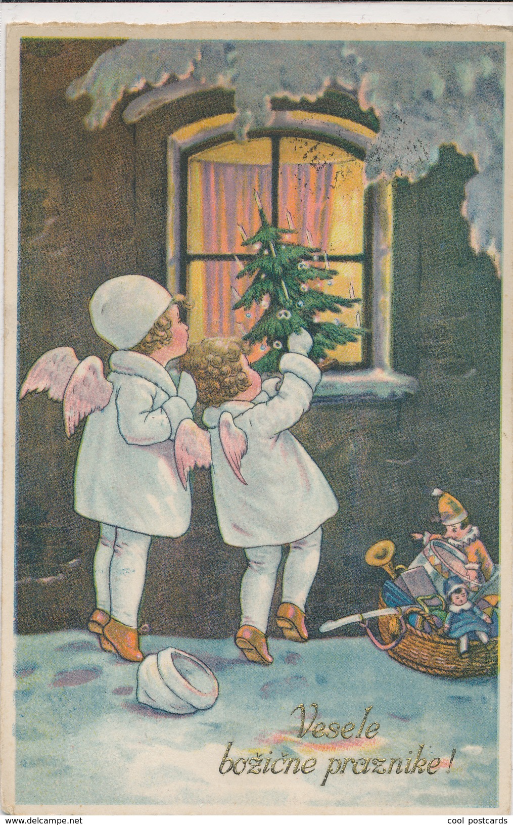 F.. BAUMGARTEN?? CHRISTMAS ANGELS, GIFTS, TOYS, TREE, EX Cond. PC, Used 1932, NO SIGN. - Baumgarten, F.