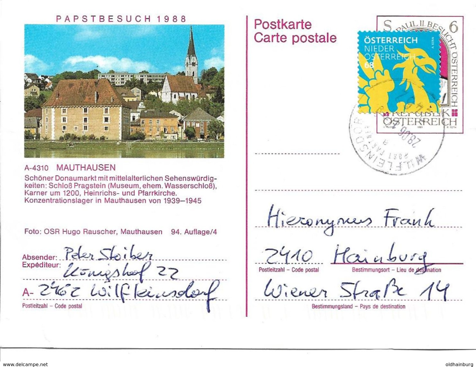 4160a: Bildpostkarte 4310 Mauthausen, Aufbrauch Einer Alten Postkarte über Kleinen Postpartner - Perg