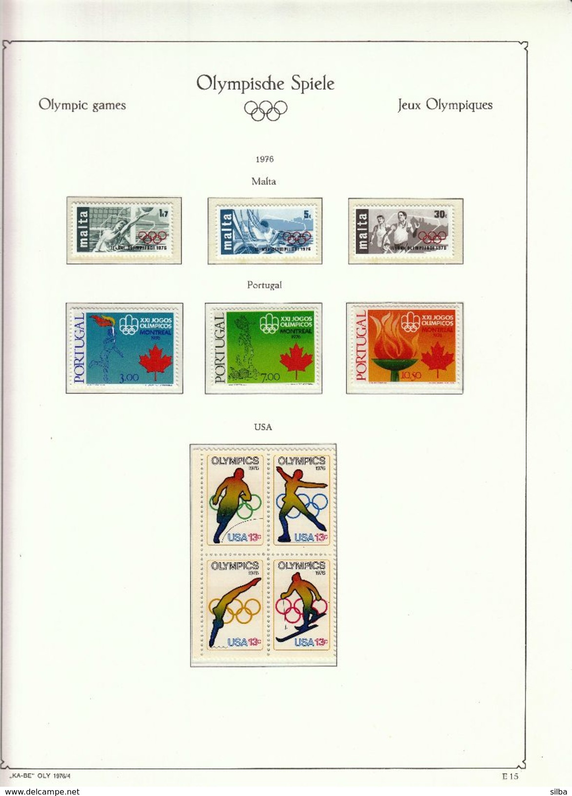 Malta, Portugal, USA / Olympic Games Montreal 1976 / Waterpolo, Sailing, Athletics, Olympic Torch - Summer 1976: Montreal