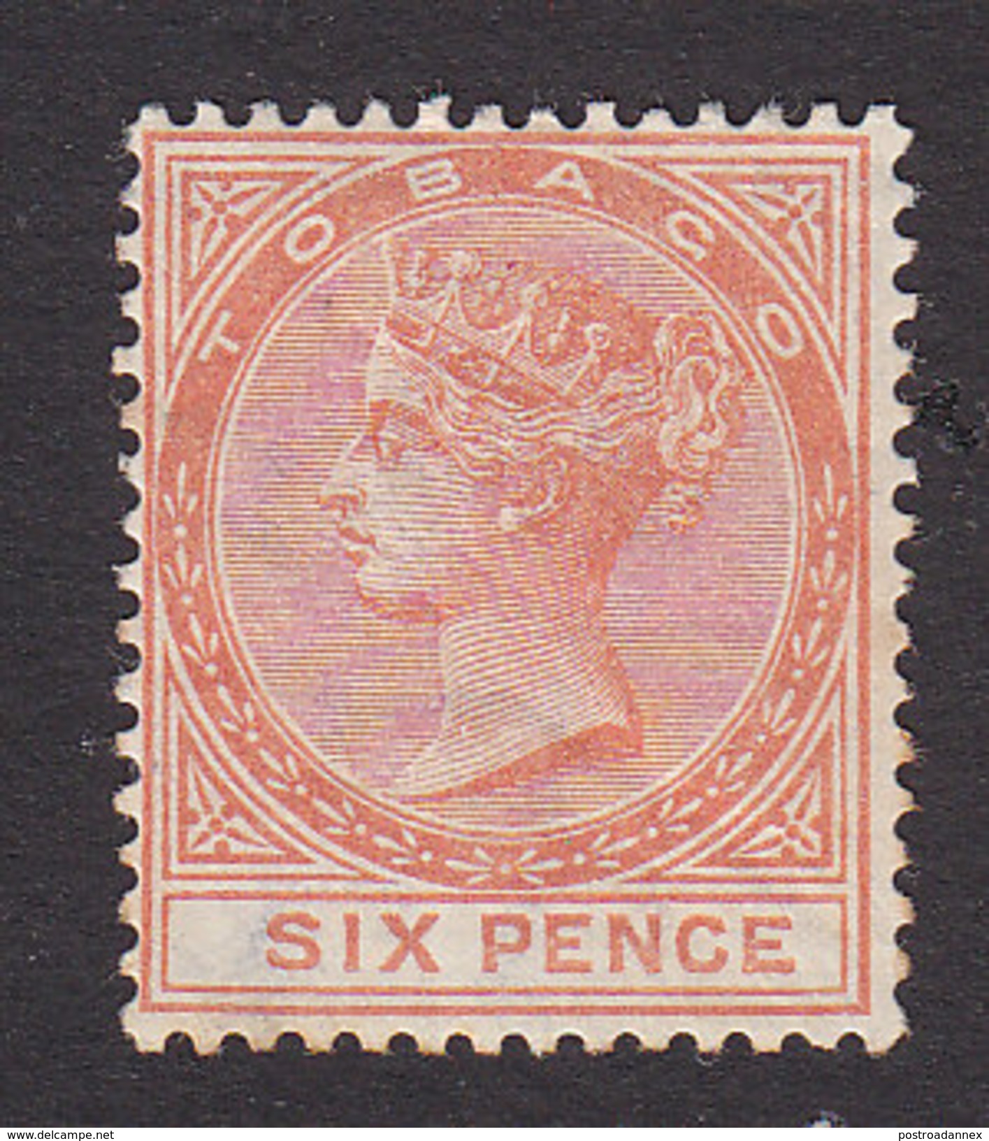 Tobago, Scott #3, Mint Hinged, Queen Victoria, Issued 1879 - Trinidad & Tobago (...-1961)