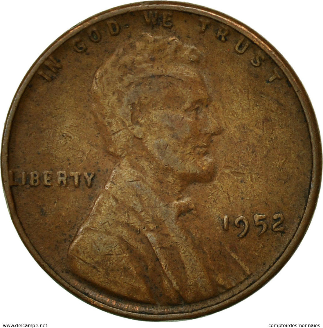 Monnaie, États-Unis, Lincoln Cent, Cent, 1952, U.S. Mint, Philadelphie, TTB - 1909-1958: Lincoln, Wheat Ears Reverse