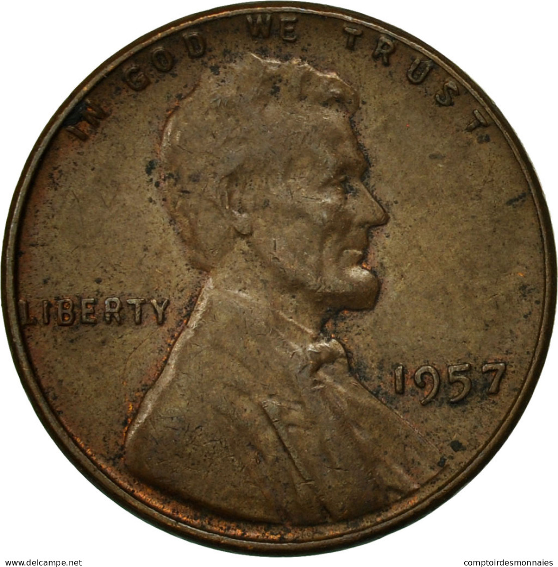 Monnaie, États-Unis, Lincoln Cent, Cent, 1957, U.S. Mint, Philadelphie, TTB - 1909-1958: Lincoln, Wheat Ears Reverse