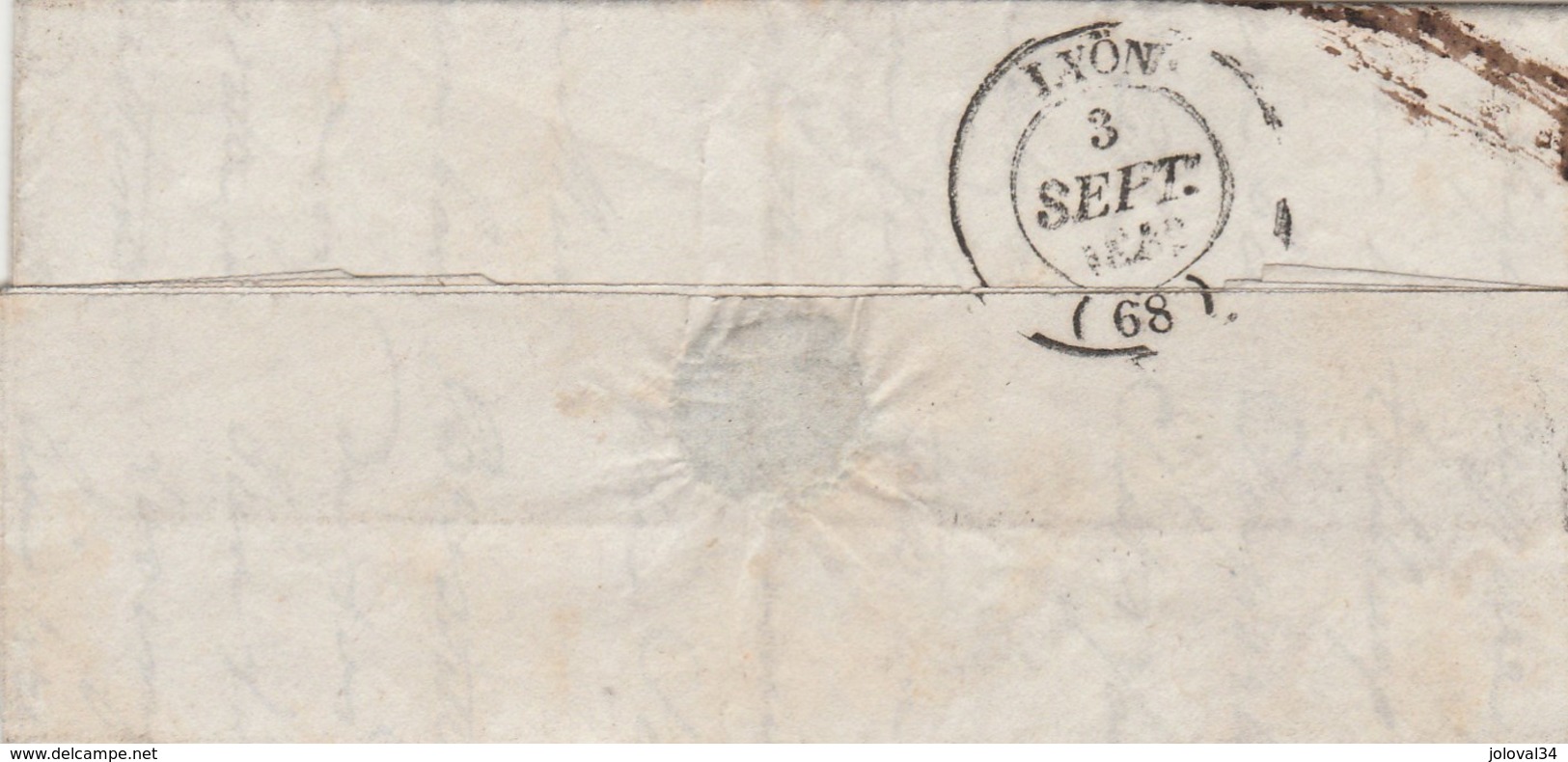 Lettre Cachet AVALLON Yonne 2/9/1842 Taxe Manuscrite + 1D Pour Lyon - 1801-1848: Précurseurs XIX