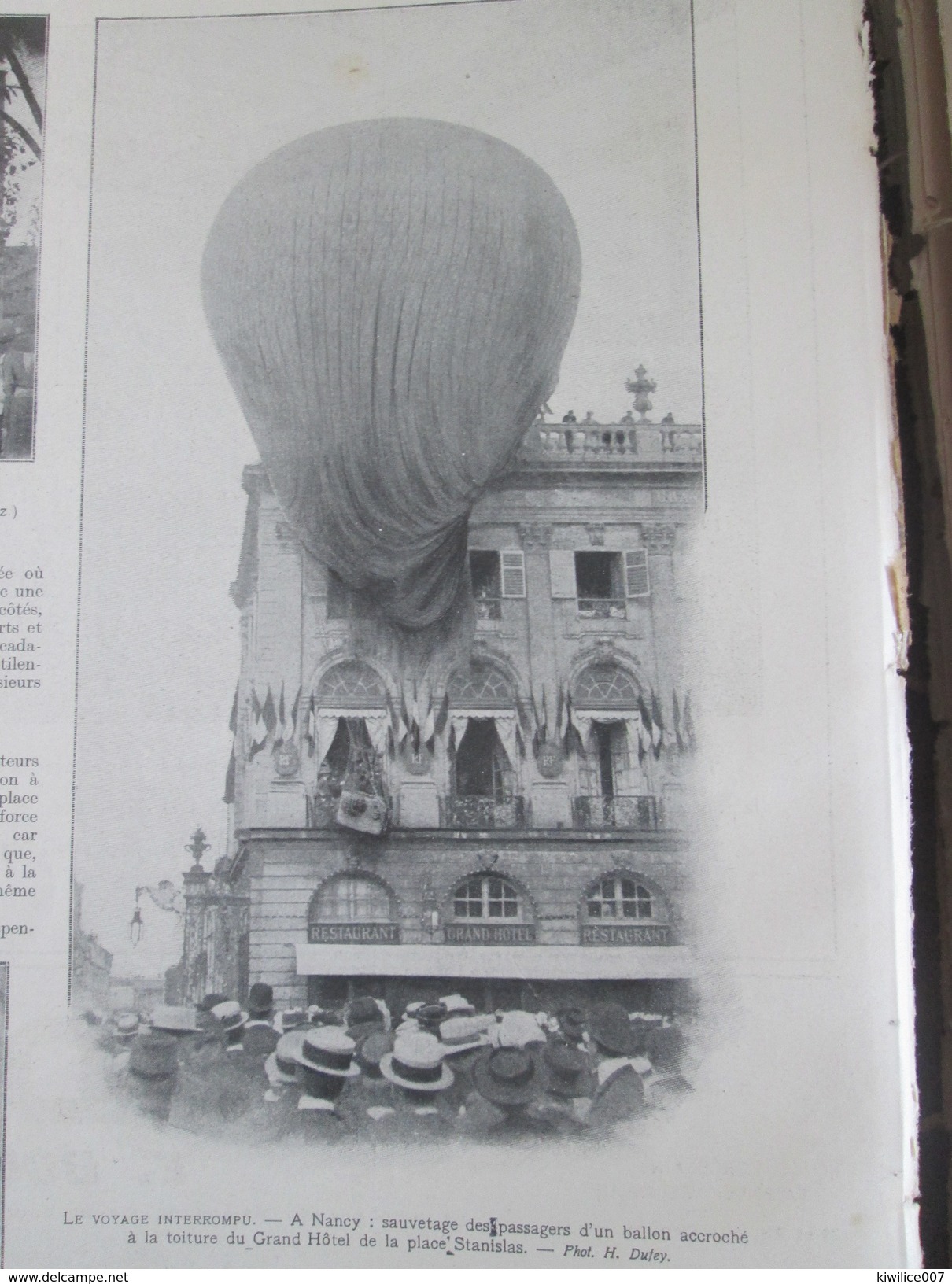 NANCY   Sauvetage Des Passagers D Un Ballon Accroché   Au Toit Du Grand  Hotel   De La Place Stanislas - Nancy