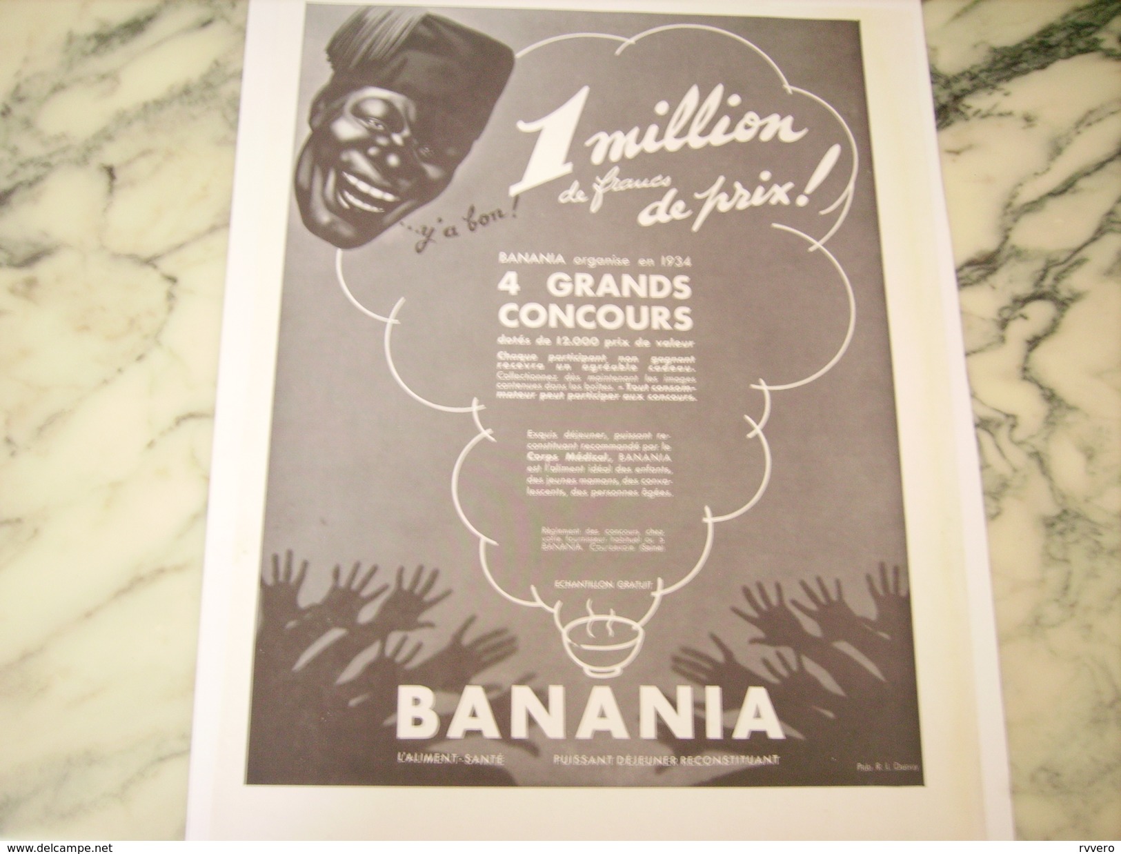 ANCIENNE PUBLICITE CHOCOLAT BANANIA 1933 - Affiches