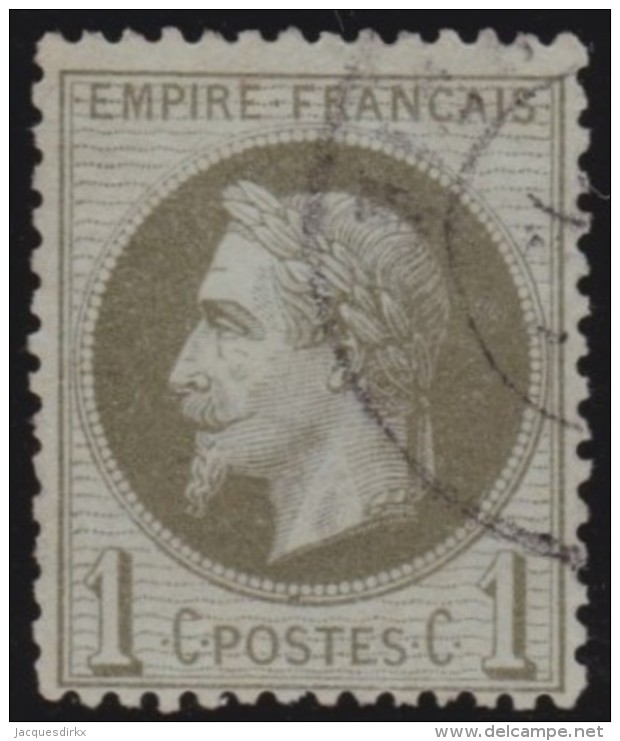 France   .    Yvert  .   25       .      O   .     Oblitéré - 1863-1870 Napoléon III Lauré