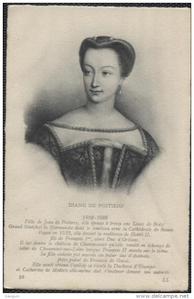 CPA - DIANE DE POITIERS - PORTRAIT - Edition L.L. - Mujeres Famosas