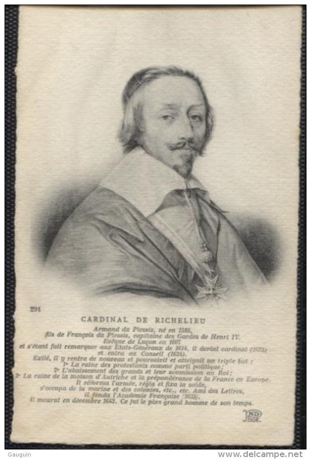 CPA - CARDINAL DE RICHELIEU - PORTRAIT - Edition N.D.Photo - History