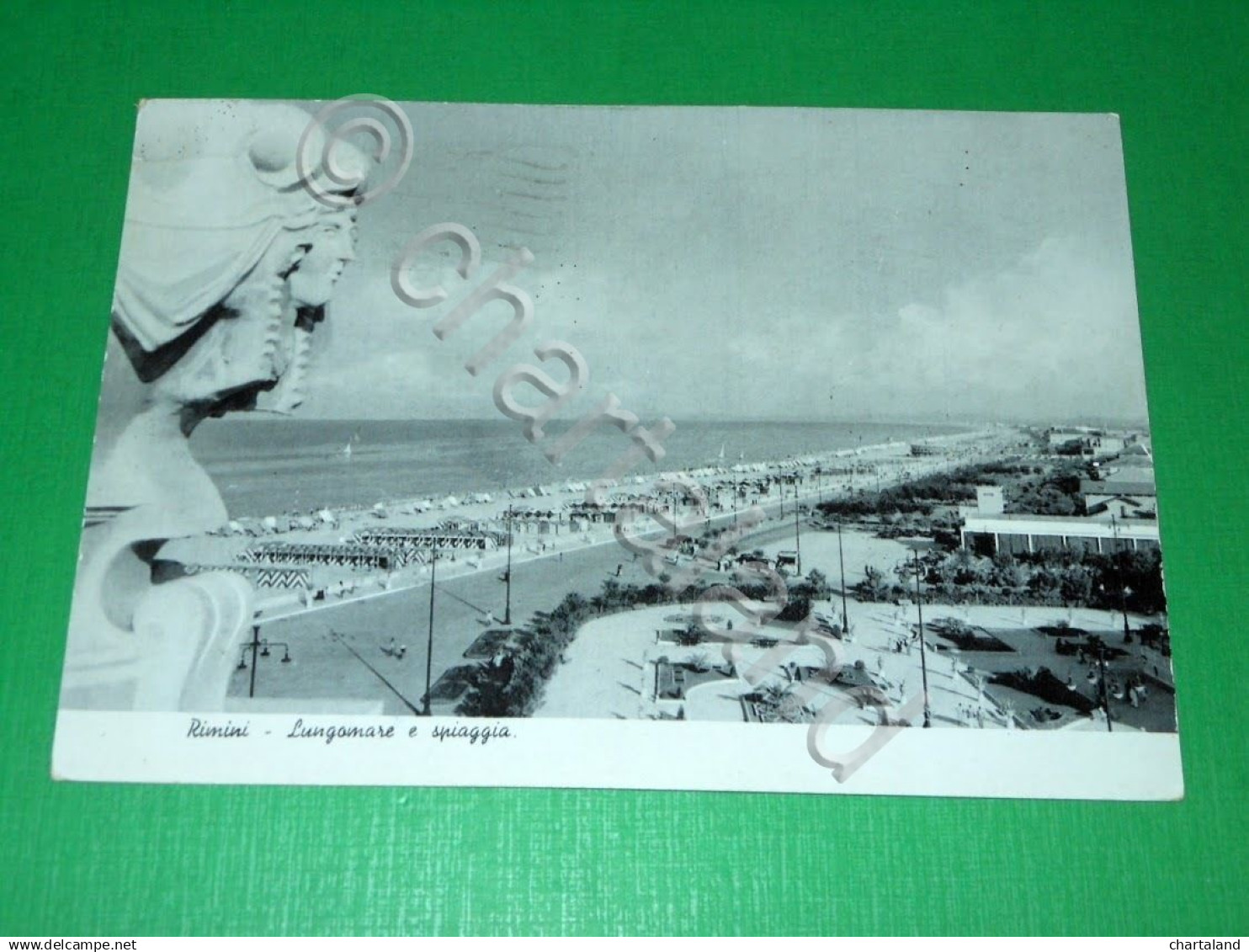 Cartolina Rimini - Lungomare E Spiaggia 1939 - Rimini