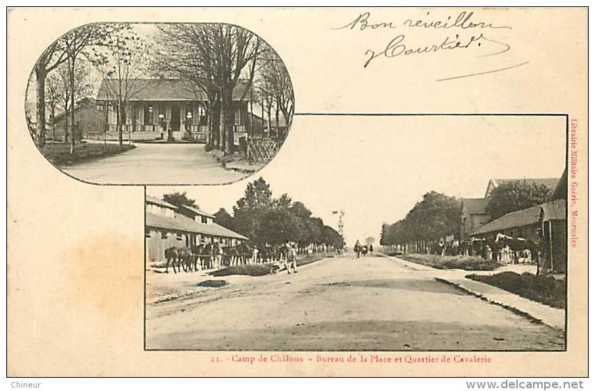 CAMP DE CHALONS BUREAU DE LA PLACE ET QUARTIER DE CAVALERIE CARTE MULTIVUES - Camp De Châlons - Mourmelon