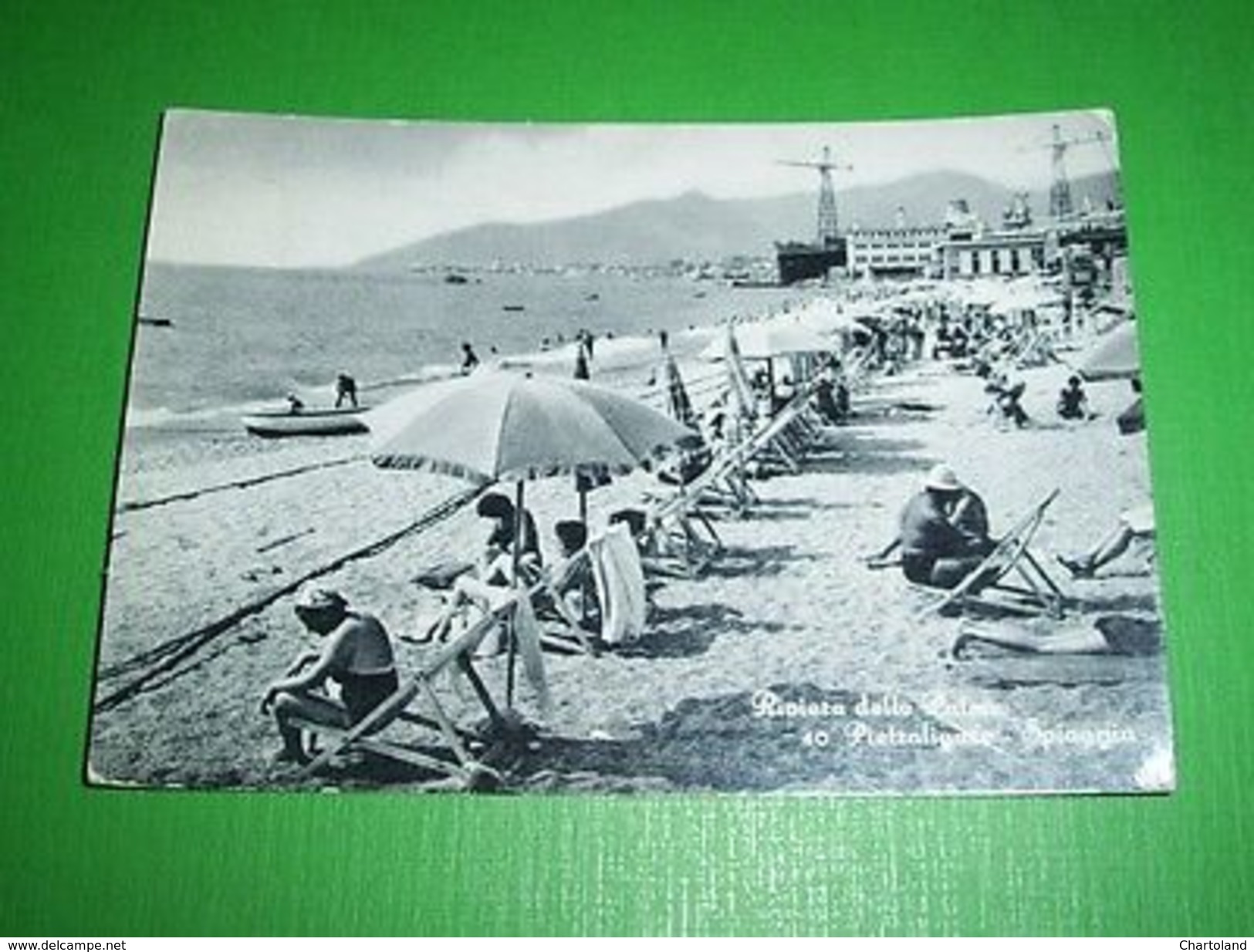 Cartolina Riviera Delle Palme - Pietra Ligure - Spiaggia 1958 - Savona