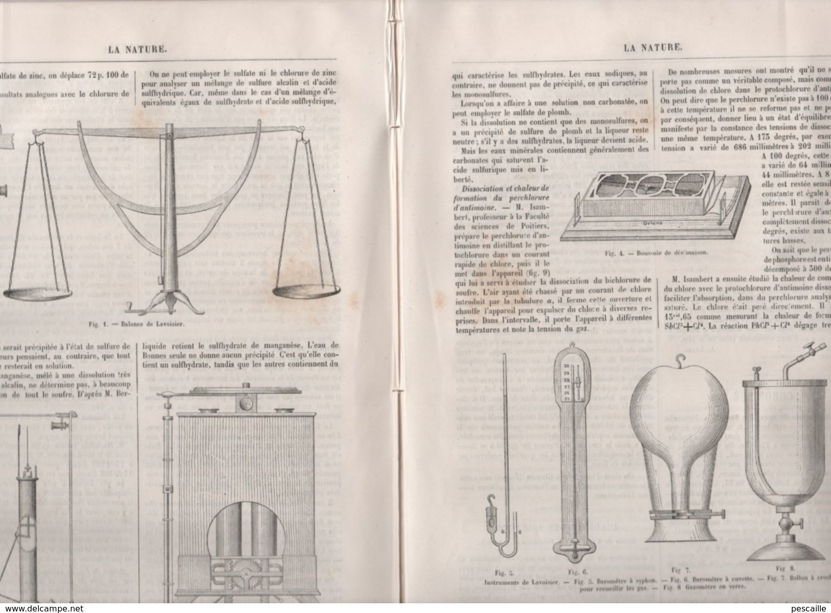 LA NATURE 10 05 1879 - LUMIERE ELECTRIQUE - CIRCULATION SANG - PEROU MINES ARGENT CERRO DE PASCO - LAVOISIER - LEZARDS