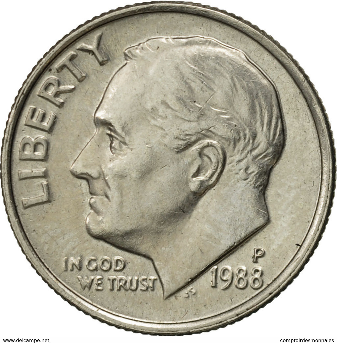Monnaie, États-Unis, Roosevelt Dime, Dime, 1988, U.S. Mint, Philadelphie, SUP - 1946-...: Roosevelt