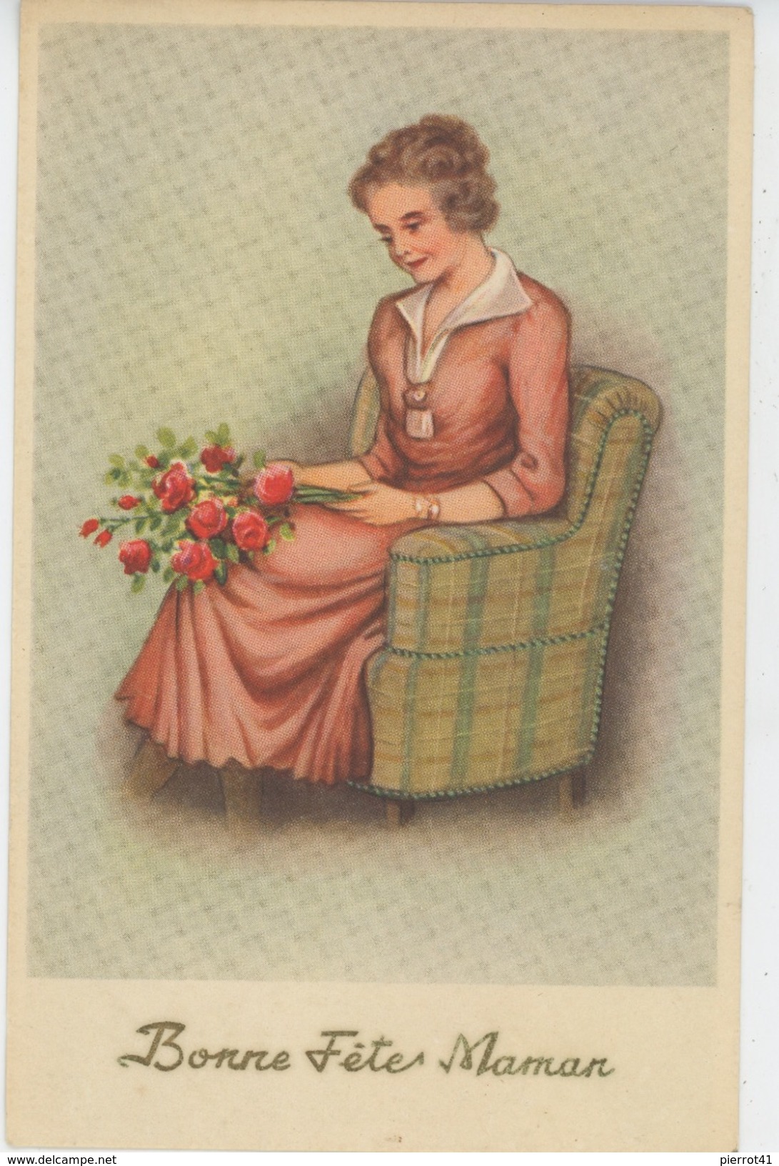 ENFANTS - Lot De 3 Jolies Cartes Fantaisie Femme Bébé Fillette Avec Fleurs Papillons "Bonne Fête Maman " - Fête Des Mères