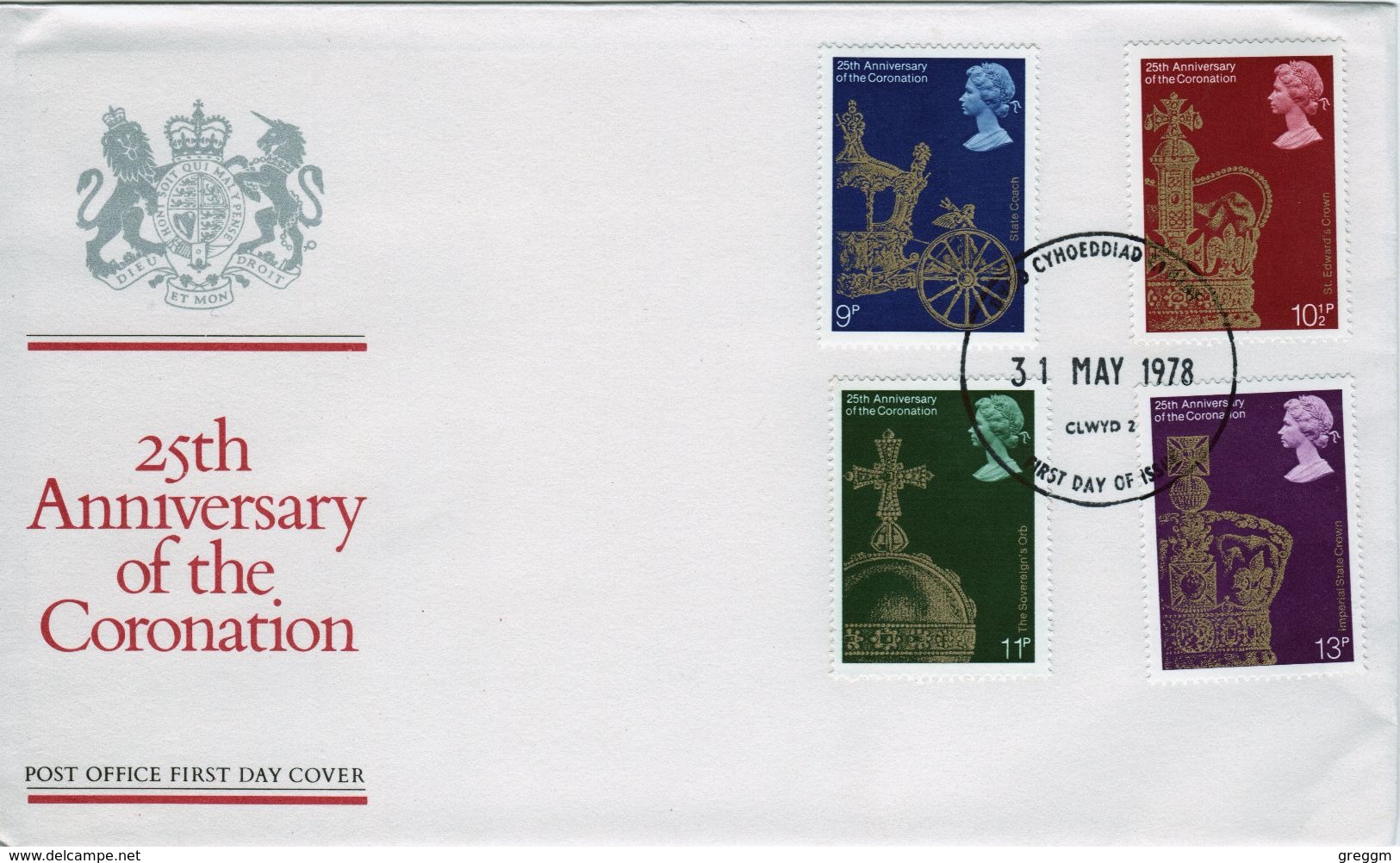 GB First Day Cover To Celebrate 25th Anniversary Of The Coronation 1978 - 1971-1980 Decimal Issues