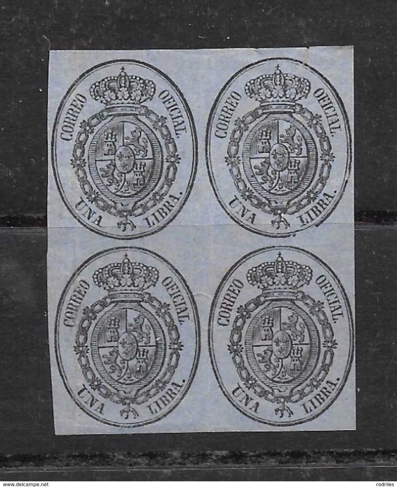 España. Bloque De Cuatro Del Valor 1 Libra.nuevo Y Sin Goma. Edifil  38 (*) - Unused Stamps