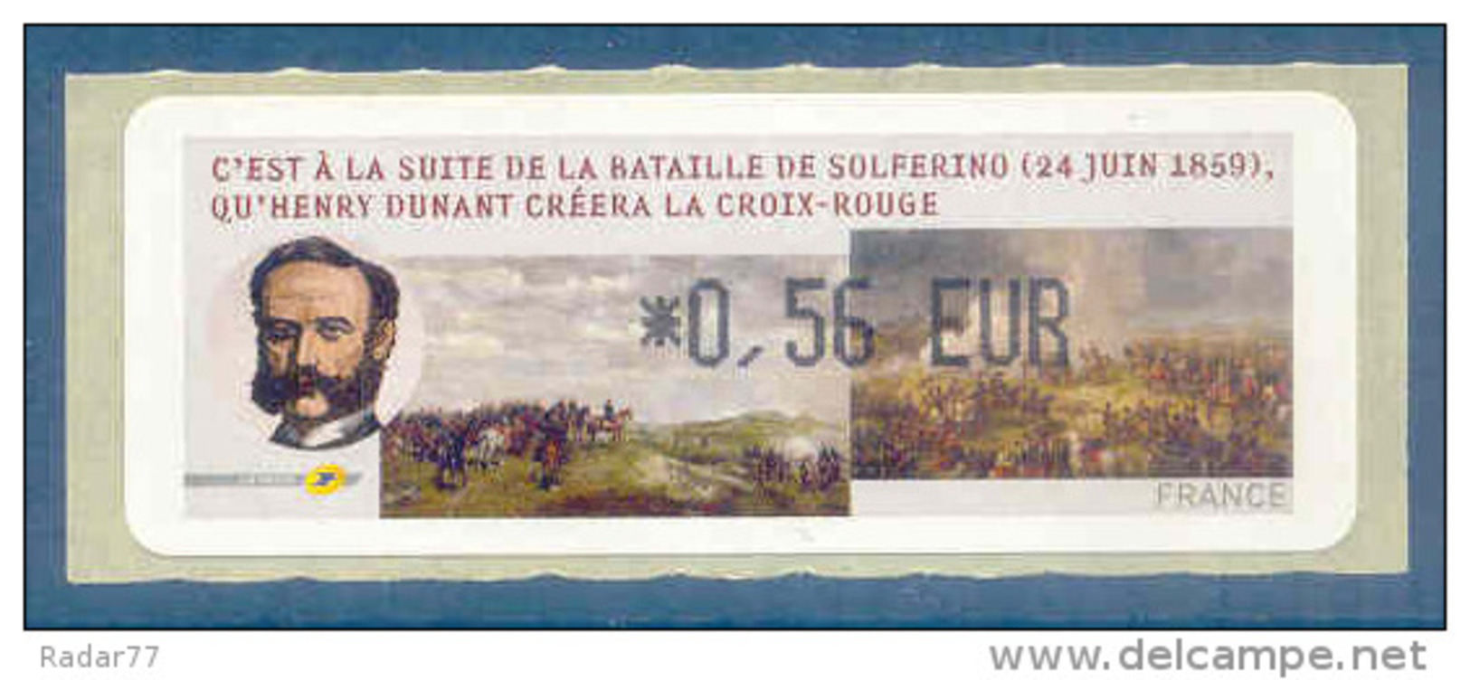 LISA (ATM)  *0,56 EUR  Impression Noire Sur Papier Croix-rouge - Henri Dunant - Bataille De Solférino - Croix-Rouge