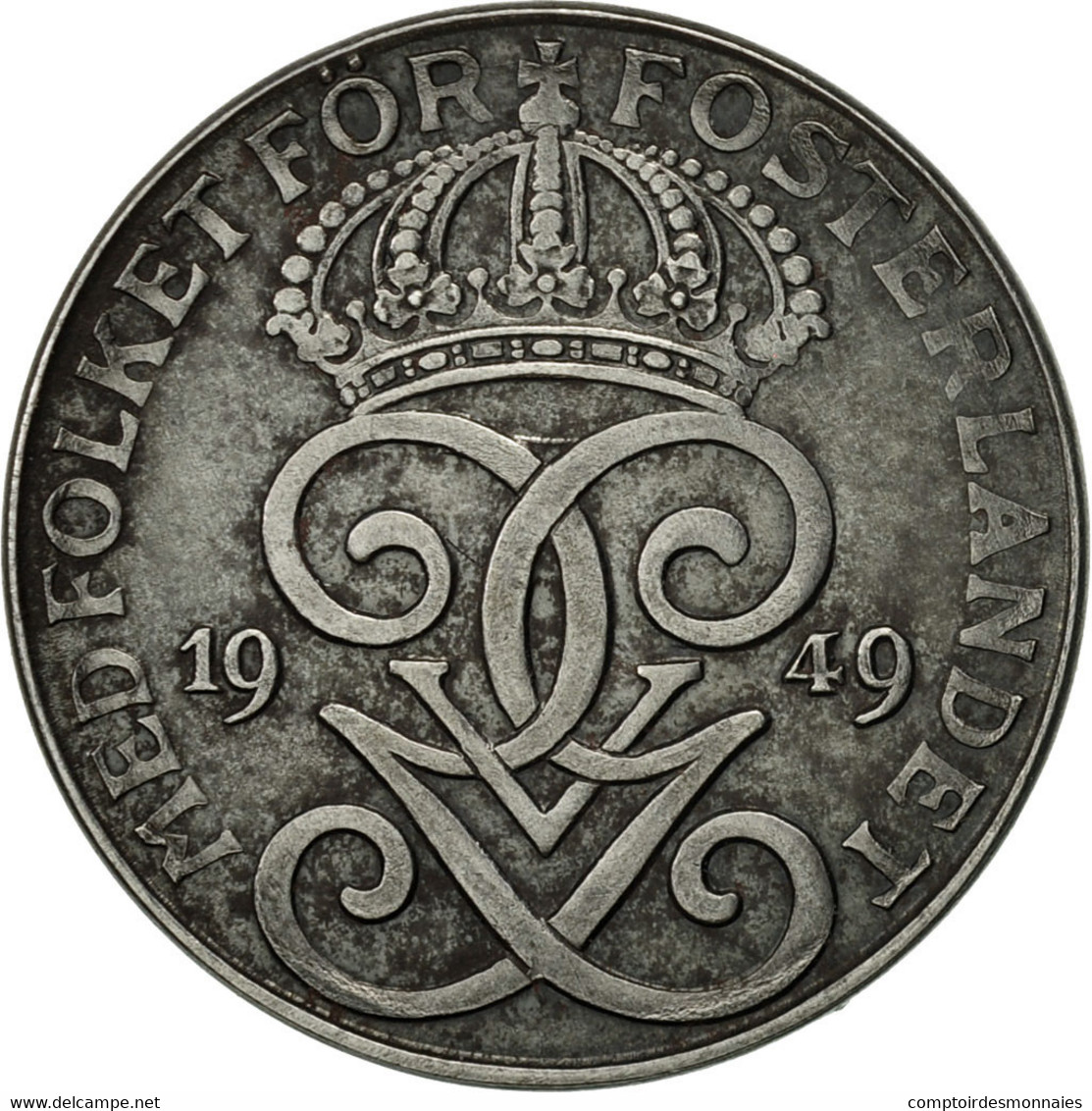 Monnaie, Suède, Gustaf V, 2 Öre, 1949, TTB, Iron, KM:811 - Suède