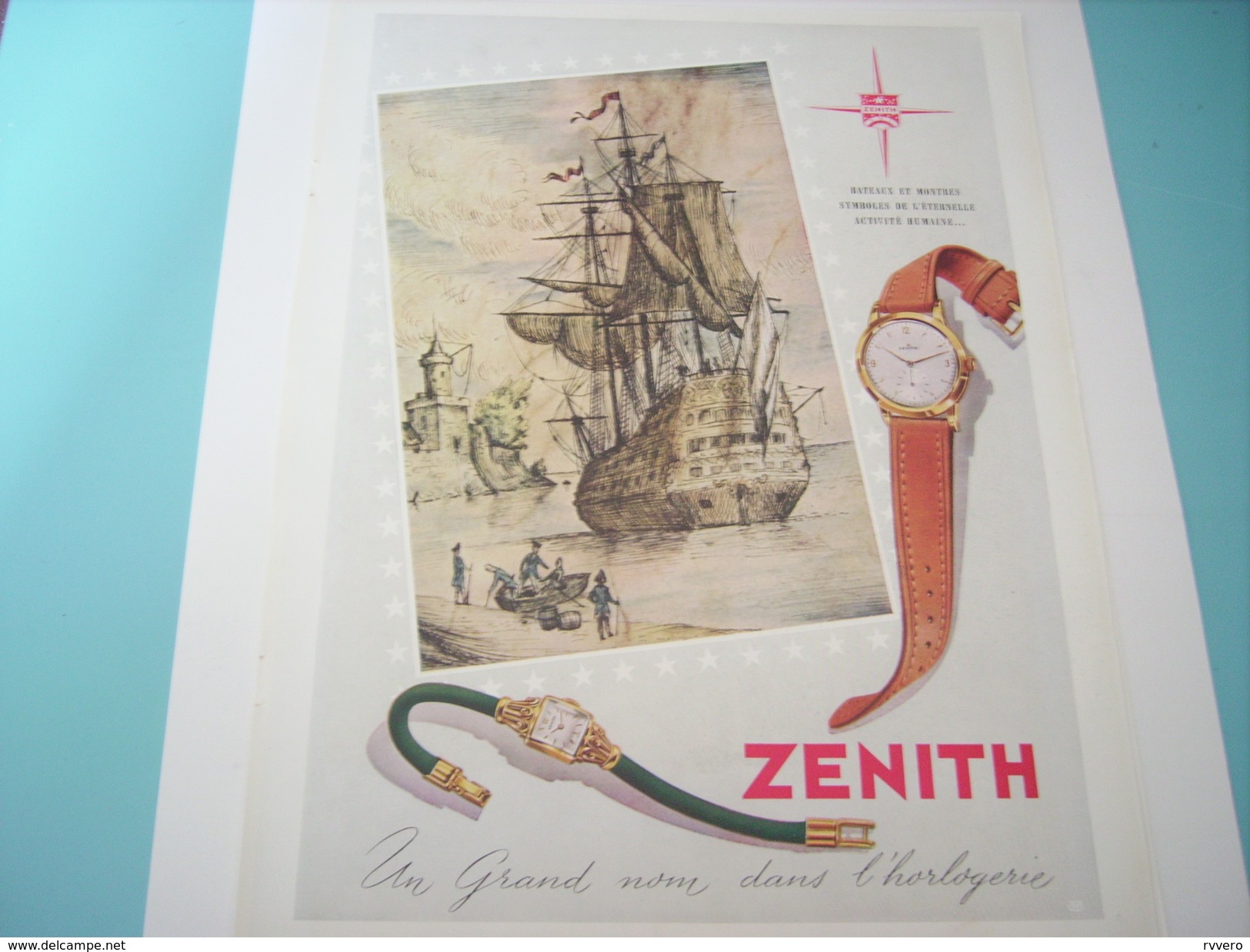 ANCIENNE PUBLICITE MONTRE ZENITH UN GRAND NOM 1951 - Autres & Non Classés