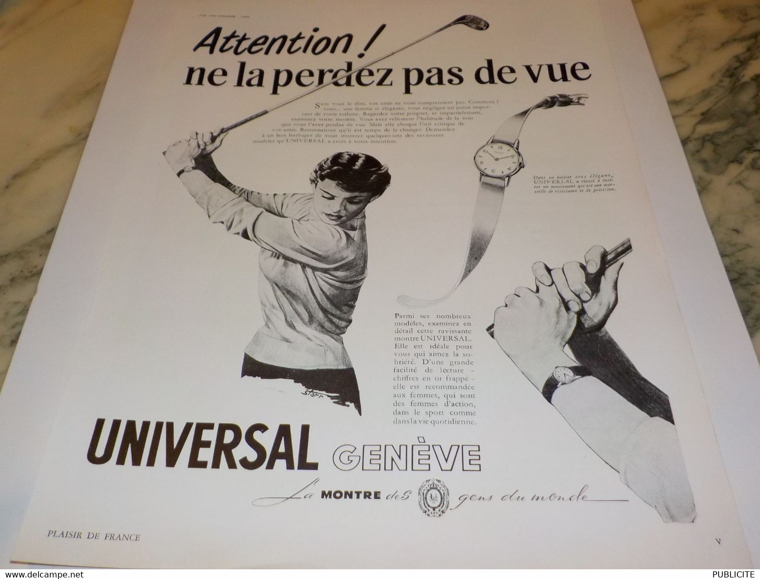 ANCIENNE PUBLICITE NE LA PERDEZ PAS DE VUE MONTRE UNIVERSAL  1951 - Autres & Non Classés