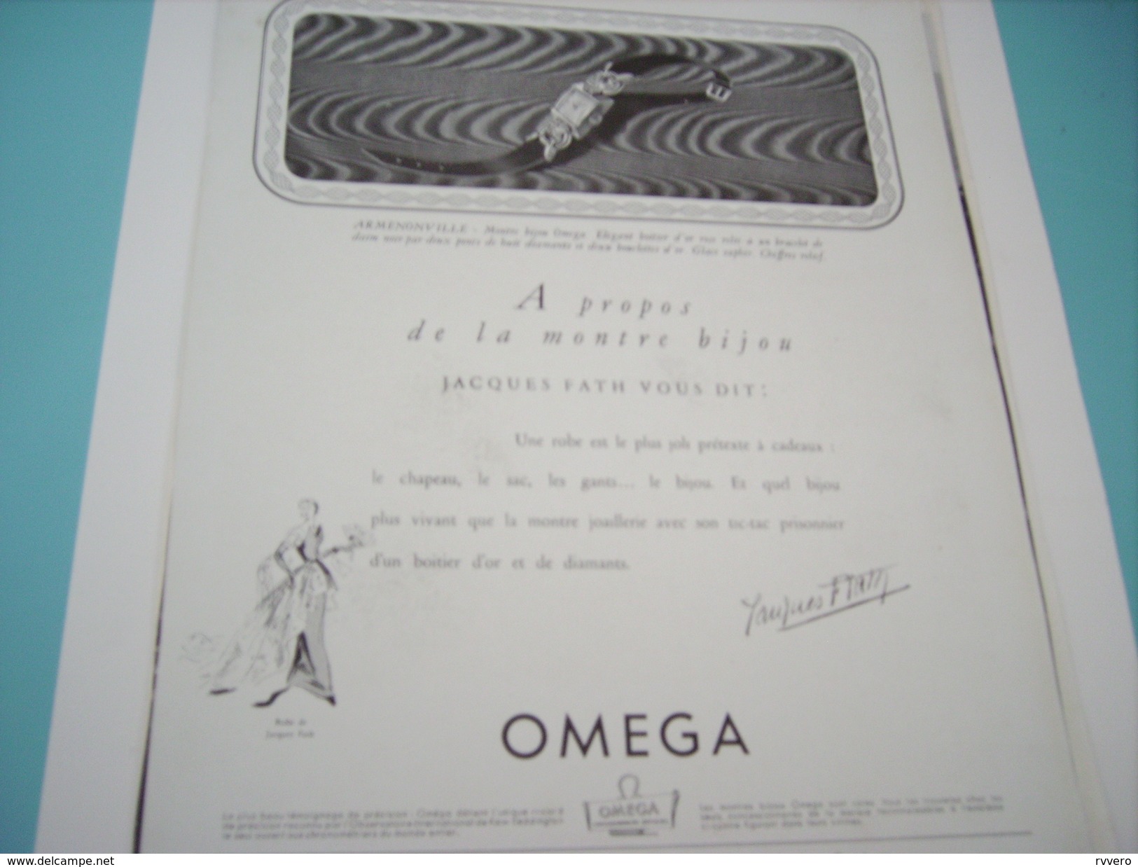 ANCIENNE PUBLICITE MONTRE OMEGA 1949 - Autres & Non Classés